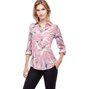 [SOLD] Ann Taylor lavender swallow silk shirt